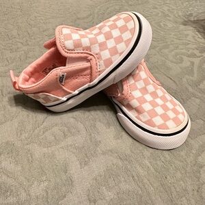 Vans Kids Pink and White Checkered Sneakers